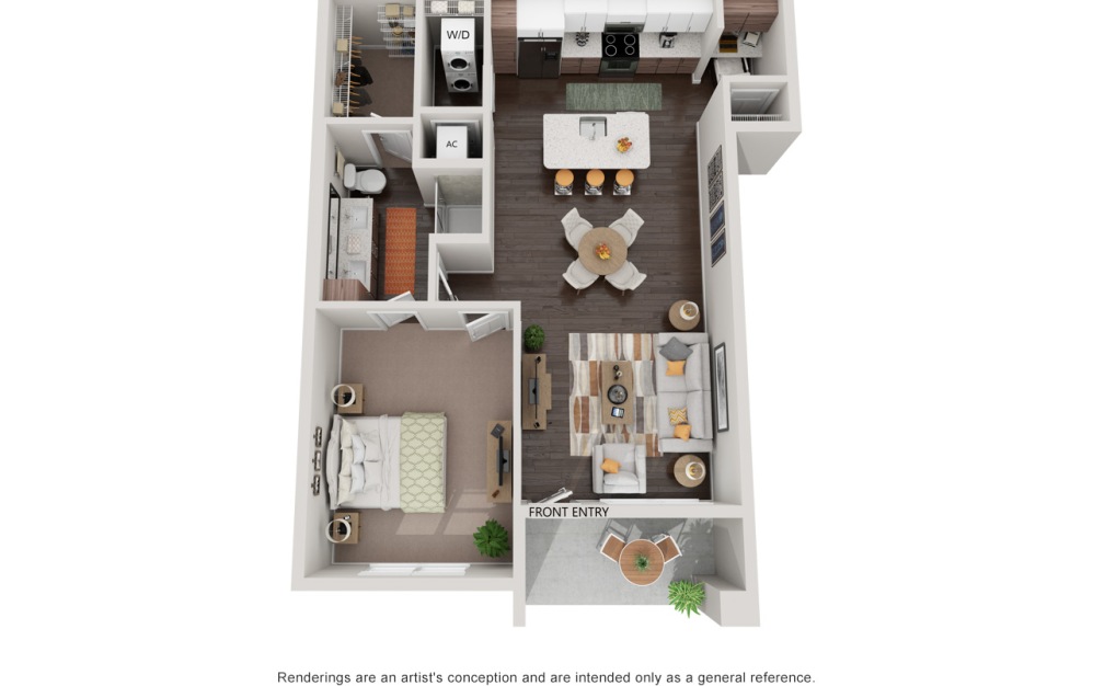 Avon - 1 bedroom floorplan layout with 1 bathroom and 824 square feet